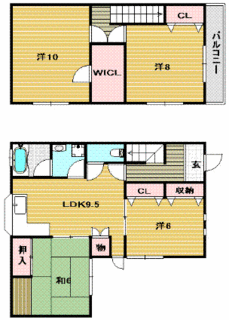 茨木市の賃貸物件|西原コーポの間取り